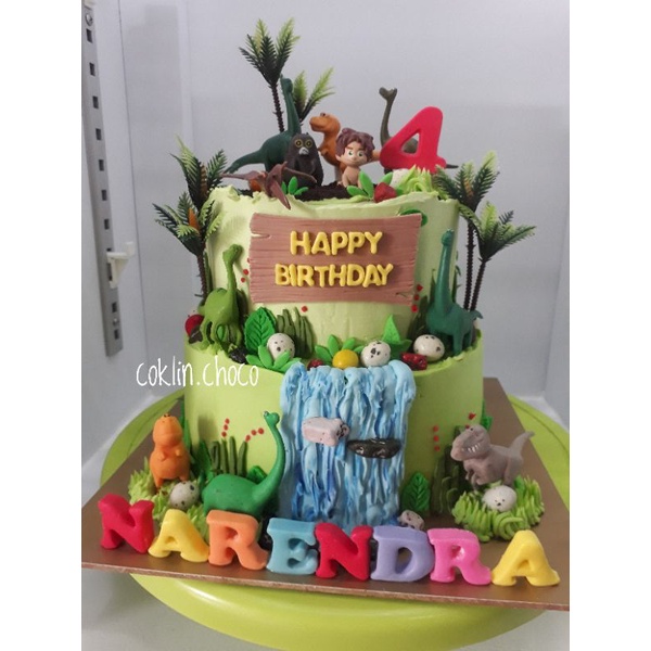 Jual KUE ULANG TAHUN DINOSAURUS KUE ULTAH TINGKAT 2 cake birthday 2
