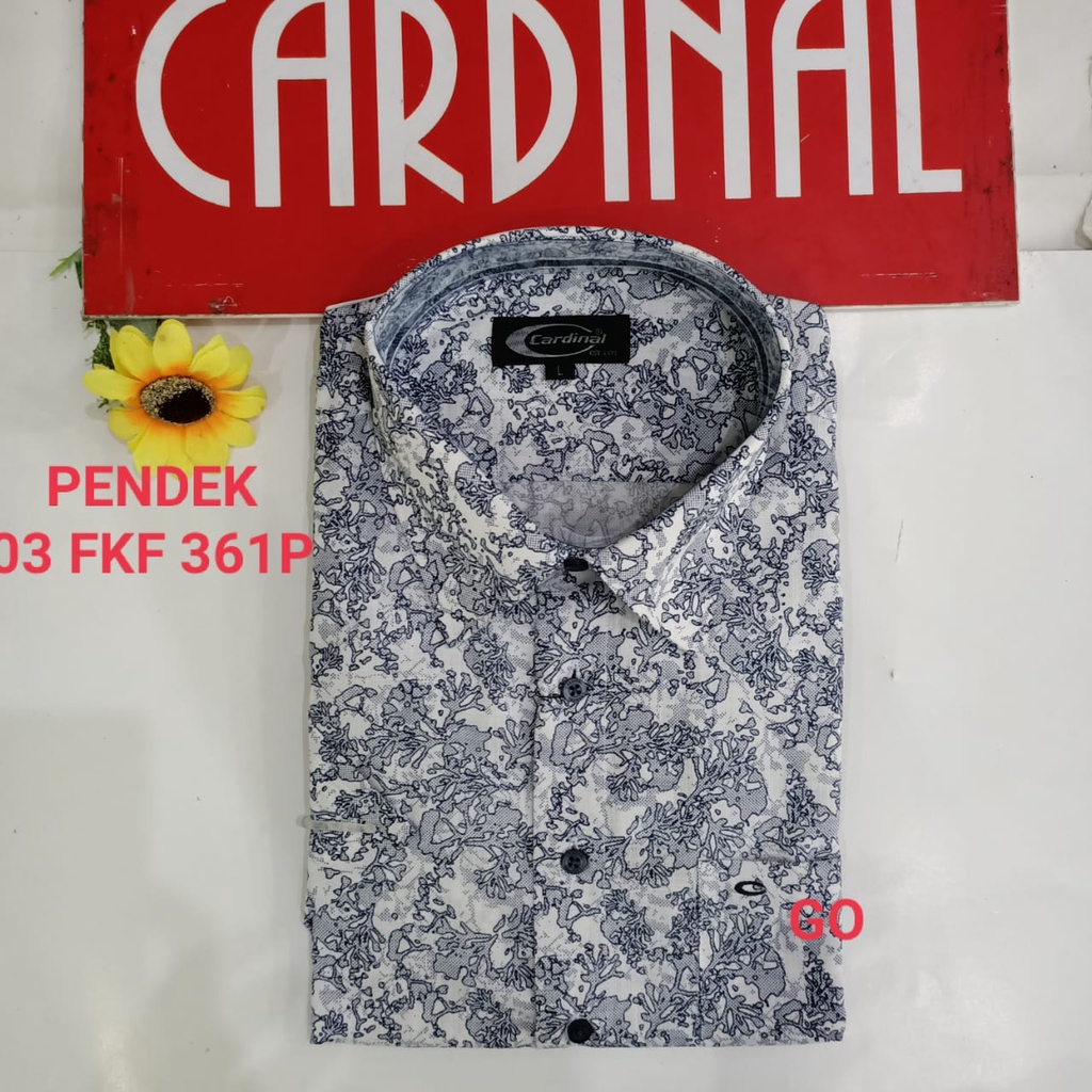 gof S CARDINAL KEMEJA BATIK FORMAL Pakaian Pria Atasan Kemeja Hem Slimfit Lengan Pendek Bagus