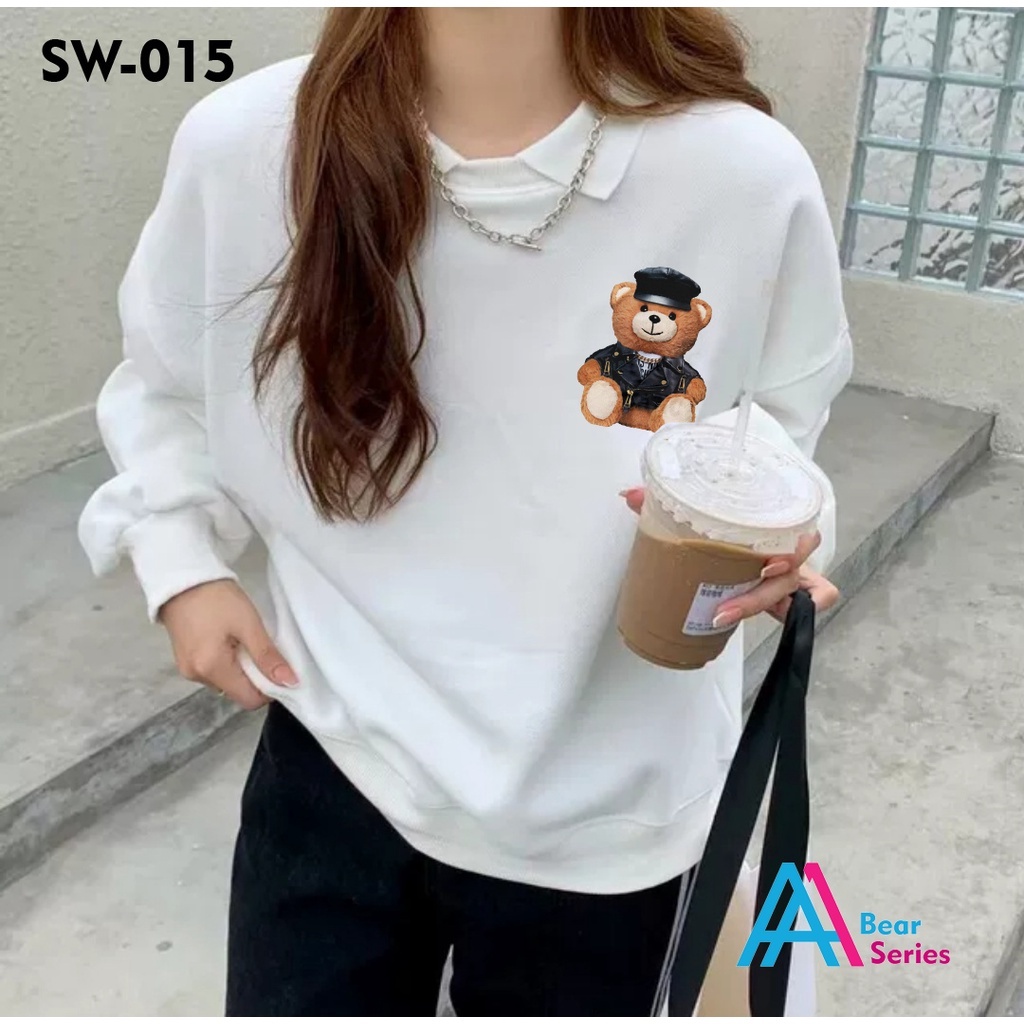 Sweater Oversize Fleece Tebal CREWNECK Wanita bisa COD SW9