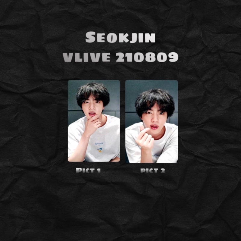 photocard pc lenticular holo seokjin vlive