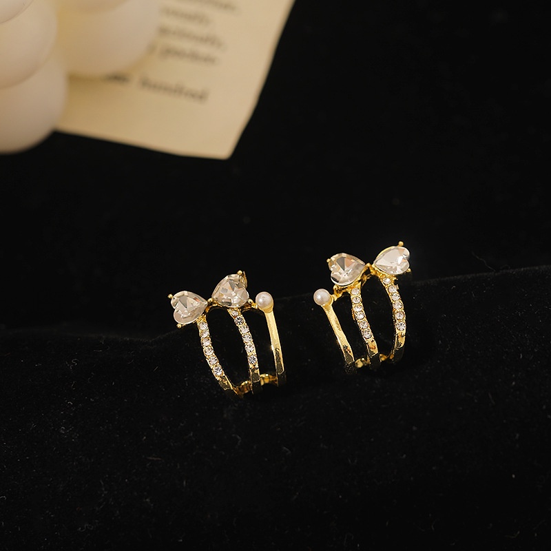 Sterling silver jarum Korea mikro bertatahkan mutiara trendi anting-anting sederhana anggun online i