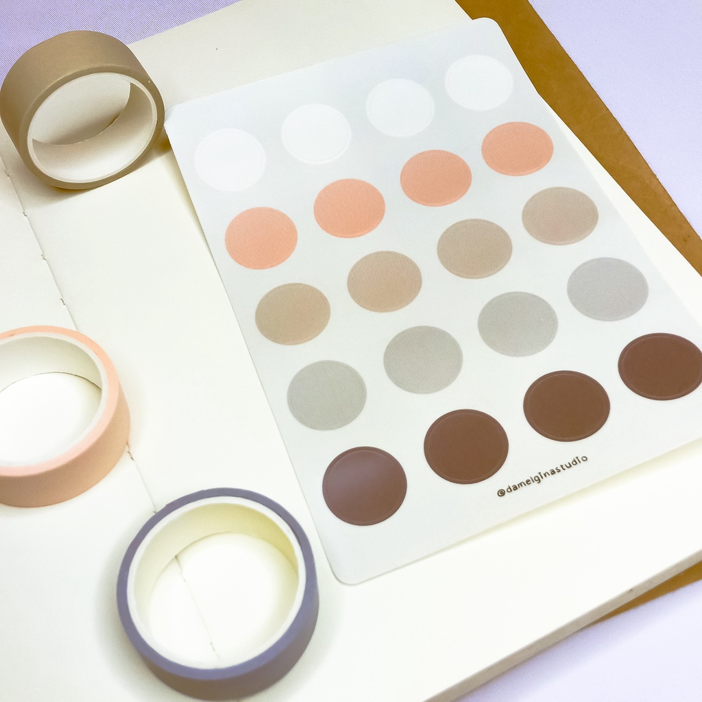 

Round Sticker Aesthetic | Sticker warna bulat | Sticker Sheet aesthetic | vinyl sticker | Damelgina 1