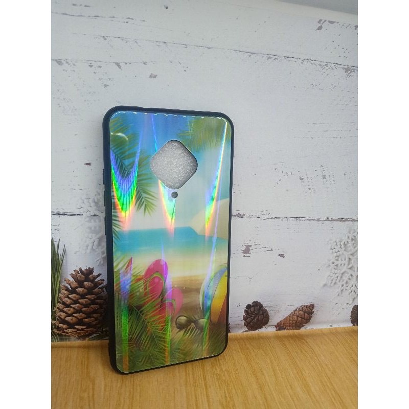 softcase gambar, karakter belakang bahan kaca vivo S1pro