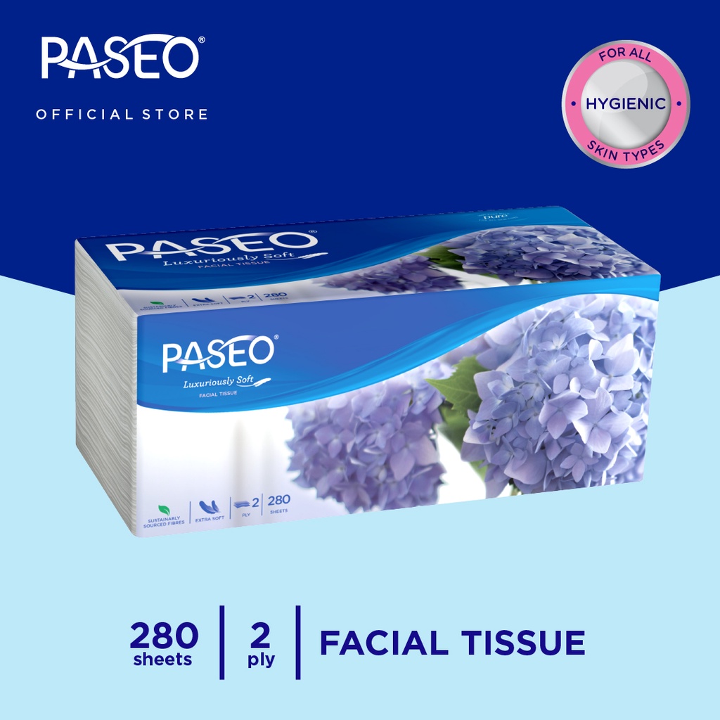 PASEO Elegant Tissue Facial Soft Pack 280's / Tisue / Tisu Muka