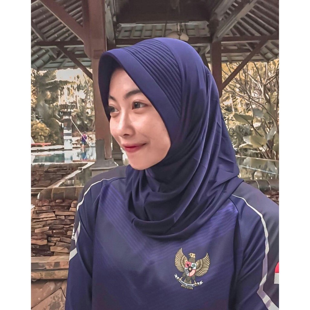Hijab Instan Sport Kerudung Olahraga spandek bergo polos Linear / Hijab Sporty Pendek-7