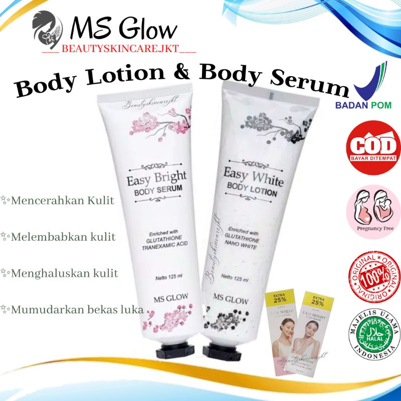 Ms Glow Body Series 2in1 Easy White Body Lotion Easy Bright Body Serum