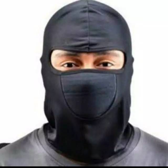 Sarung kepala helm masker ninja full face / pelindung kepala dan wajah masker motor