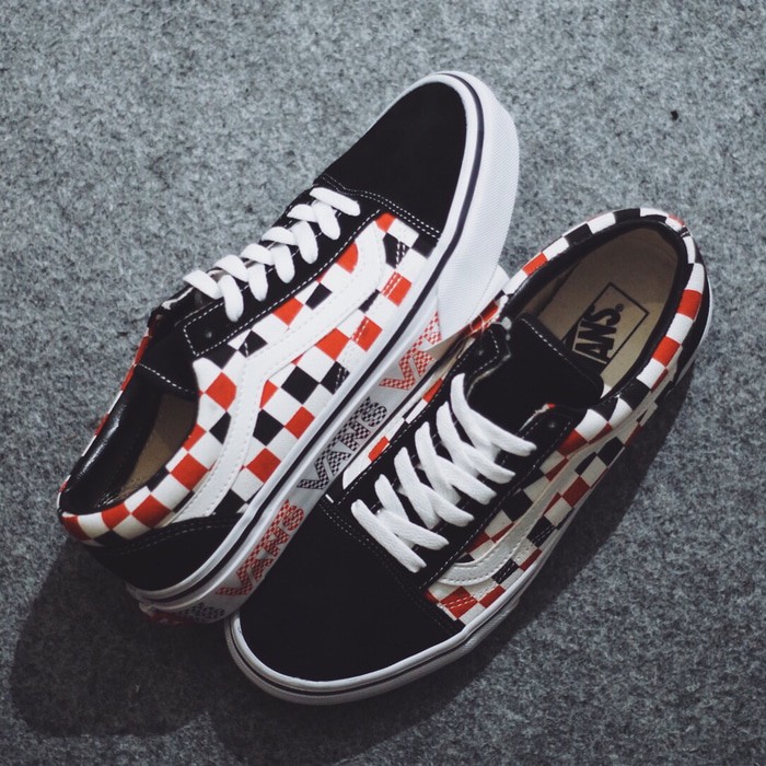 vans old skool checkerboard multi