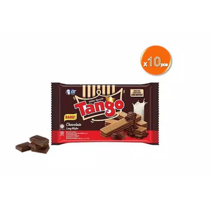 

Aneka Snack Wafer Tango Long Cokelat 47 gram Free packing