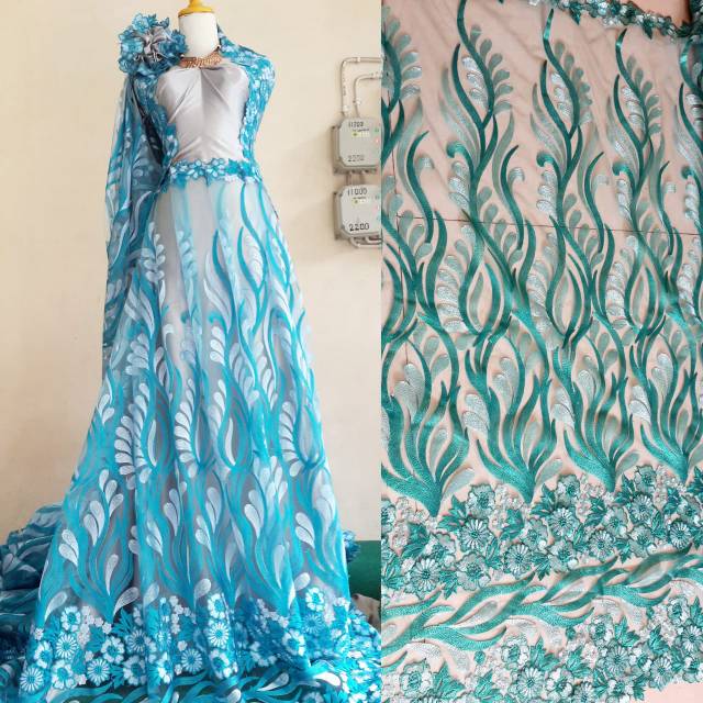 Tile brokat Paris Bordir Tebal 3d Timbul Marchesa