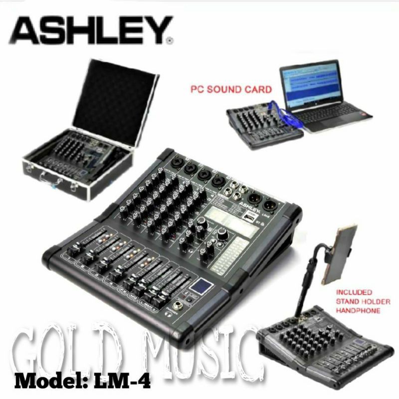 Mixer Ashley LM 4 Original 4 Channel Bluetooth - USB Interface LM4