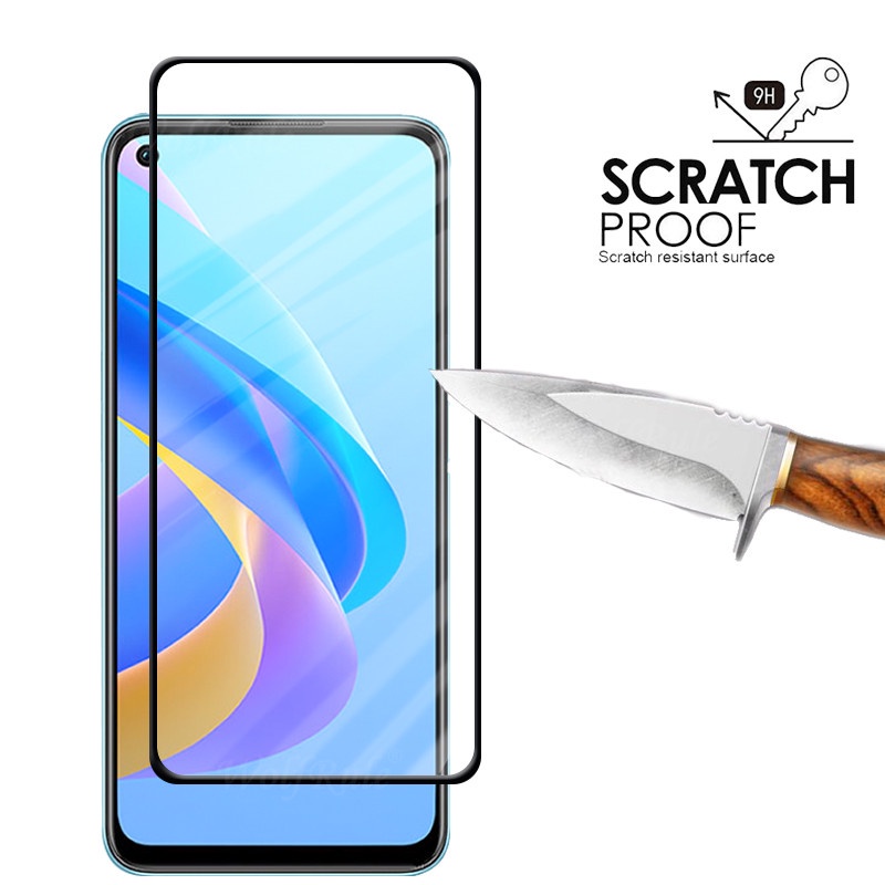 3-in-1 Tempered Glass Screen Protector Untuk OPPO A17 A57 A96 A95 A55 A76 A16 A15 A54 A74 A92 A52 A53 A12 A31 A5S A3S F11 F9 A83 F1S Reno7 6 5F 4F 2F Lensa Film Stiker Belakang Rixuan