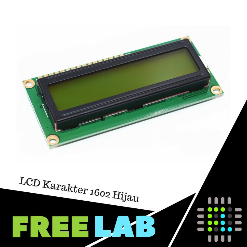 LCD 16x2 1602 Karakter Hijau Kuning