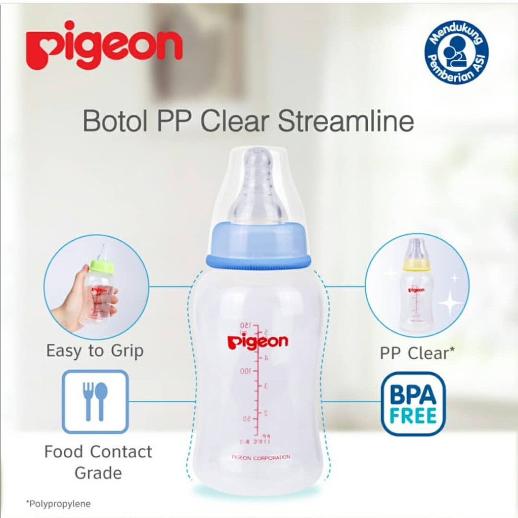 PIGEON BOTOL PP CLEAR STREAMLINE / BOTOL SUSU