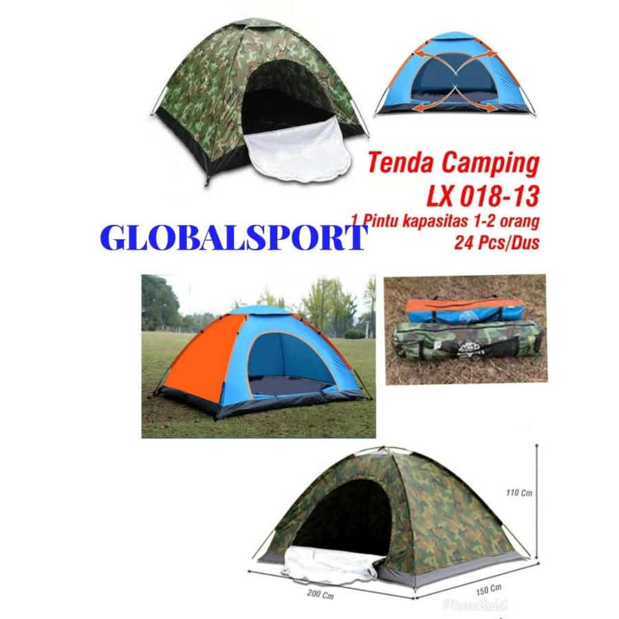 TENDA CAMPING LANGSUNG BUKA UNTUK 3 ORANG SPEEDS ORIGINAL LX018-13