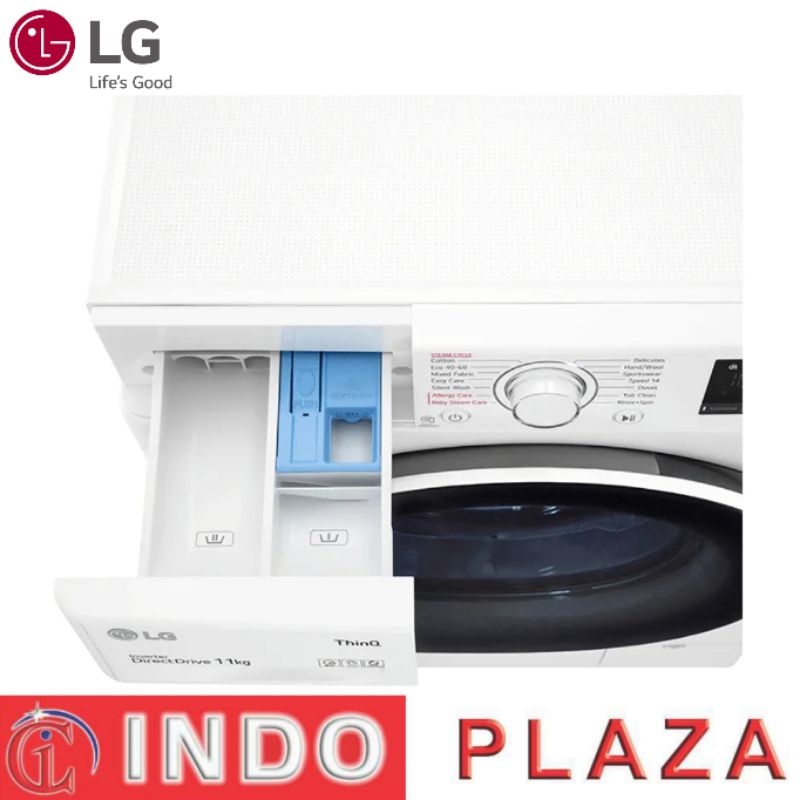 MESIN CUCI LG FRONT LOADING 11 Kg FV1411S5WN STEAM + AI DD + NFC