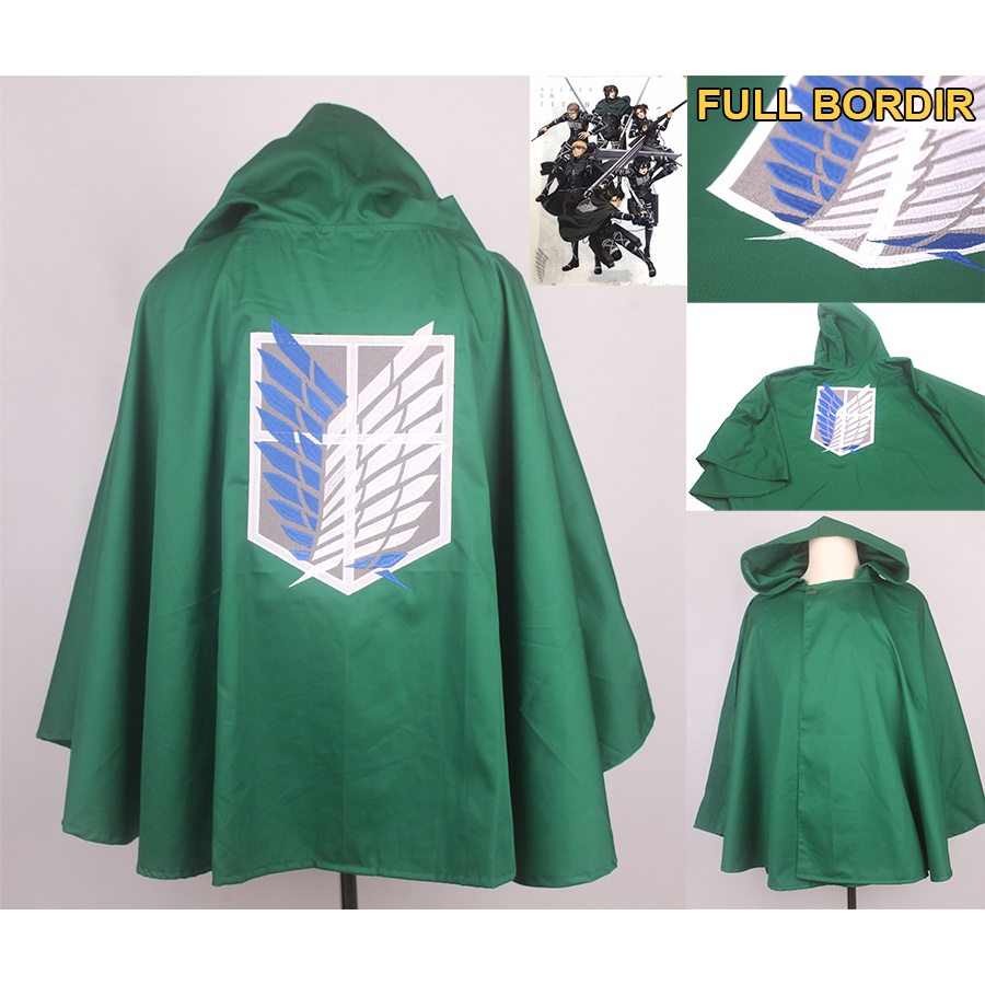 jubah attack on titan FULL BORDIR jubah shingeki no kyojin  kualitas original jubah cosplay anime