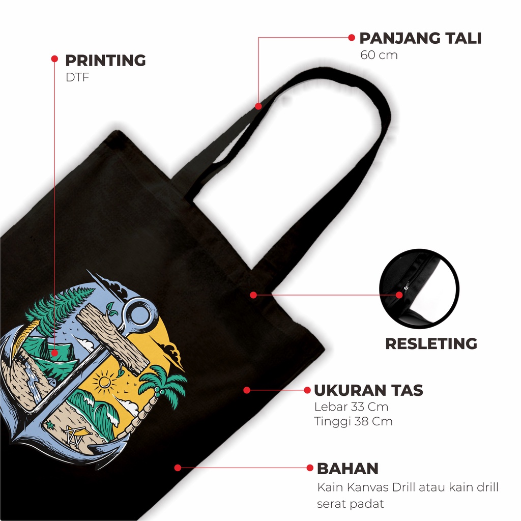 Sevine Totebag Tas Wanita Tote bag Resleting Girl Vintage Black Series Hitam - SRF9