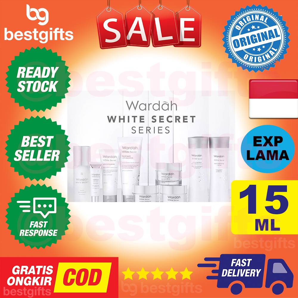 WARDAH CRYSTAL SECRET BRIGHTENING DAY CREAM WHITE KRIM SIANG PELEMBAB MUKA WAJAH KUSAM BELANG 15 ML