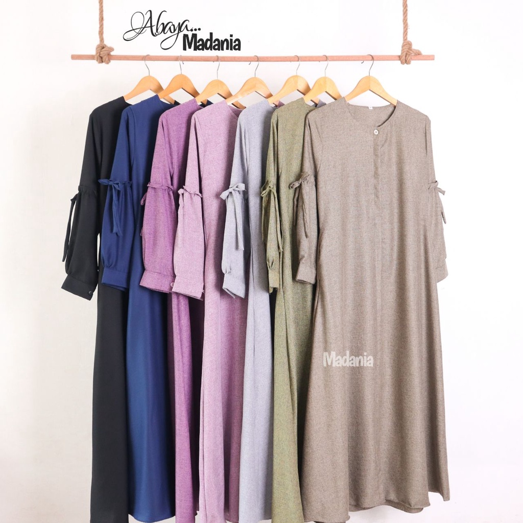 ABAYA GAMIS DRES KATUN MADINA TERBARU PILIHAN WARNA