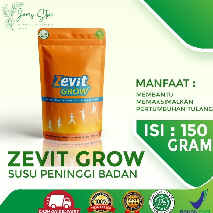

ZEVIT GROW – Peninggi Badan Original Terlaris / susu penambah tinggi - SUSU