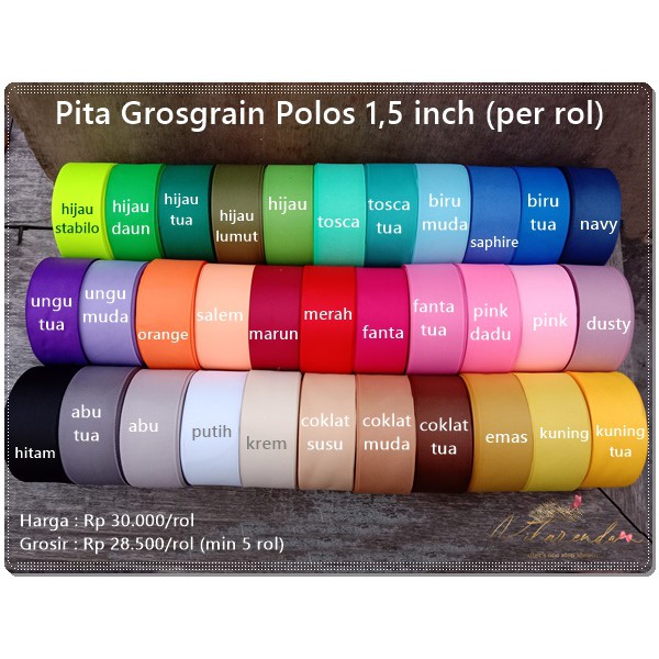 

GPITA-901 : Pita Grosgrain Polos 1,5 inch (per rol)