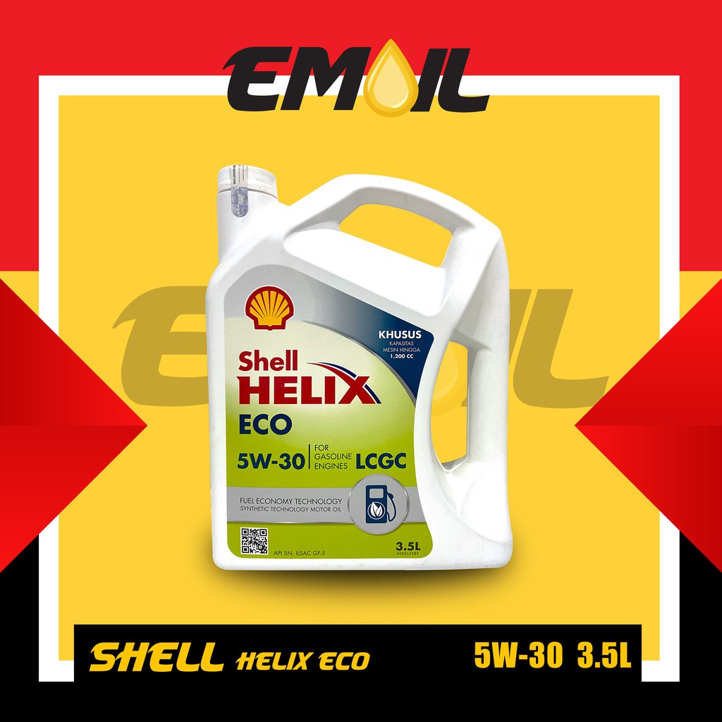 SHELL HELIX ECO 5w - 30 CAR LCGC API SN/ GF-5 galon 3,5 liter