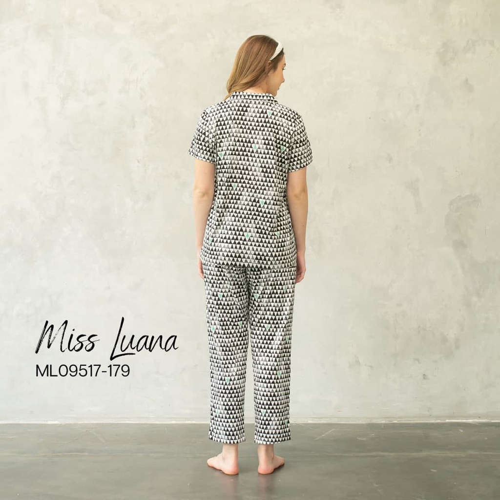 Rumahazura - Piyama Miss Luana ML095-17 | Baju Santai | Piyama Murah | Sleepwear | Baju Tidur Ibu Menyusui | Baju Bigsize | Pajamas Busui-1