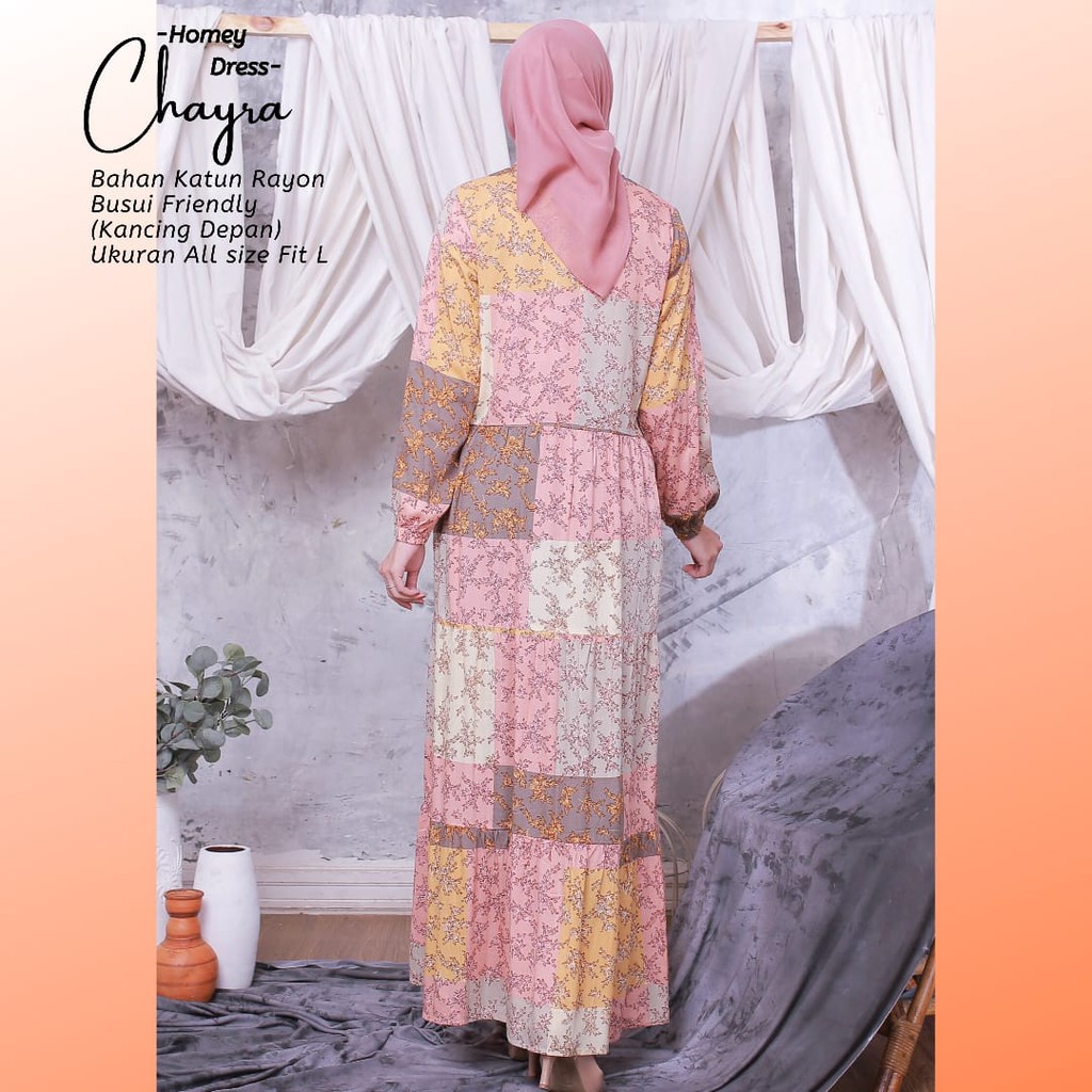 TERMURAHH!!(Bisa COD)HOMEY DRESS DEWASA_HOMEY DRESS CHAYRA MOTIF BUNGA_BAHAN KATUN RAYON_BEST SELLER