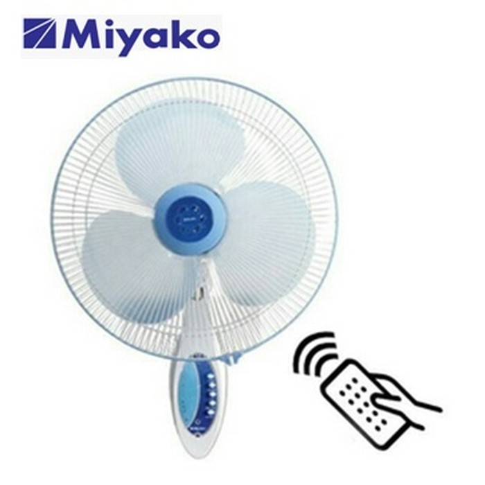 Miyako Kipas Angin KAW 1689 RC / Wall Fan 1689RC - Biru [16 Inch] + Remote