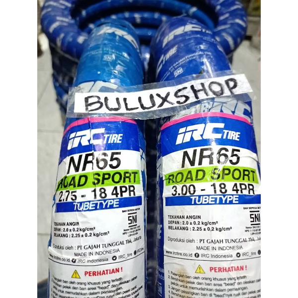 BAN LUAR IRC RING 18 NR 65 Ukuran 275-18 & 300-18