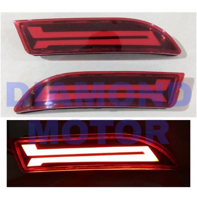 Mata Kucing Reflektor Bemper Belakang Pakai Lampu LED Model Audi Toyota Rush Terios 2006 2007 2008 2