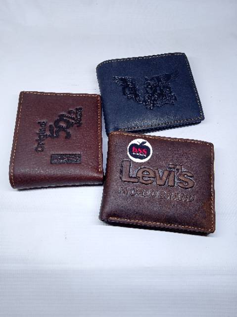 Dompet Kulit Pria / Dompet Kulit Asli Lipat Levis 801 Motif Murah