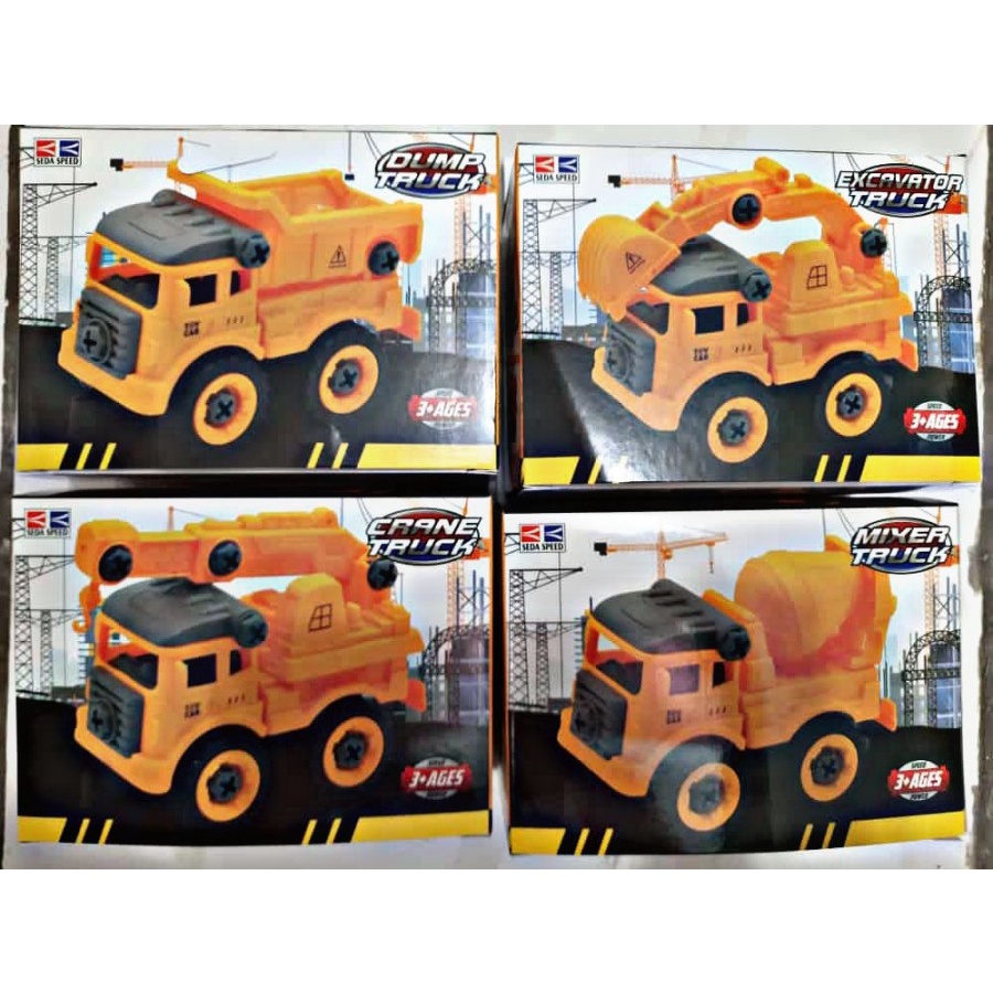 Mainan Anak DIY Assemble Truck Car Mobil Mobilan Truk Rakit Konstruksi