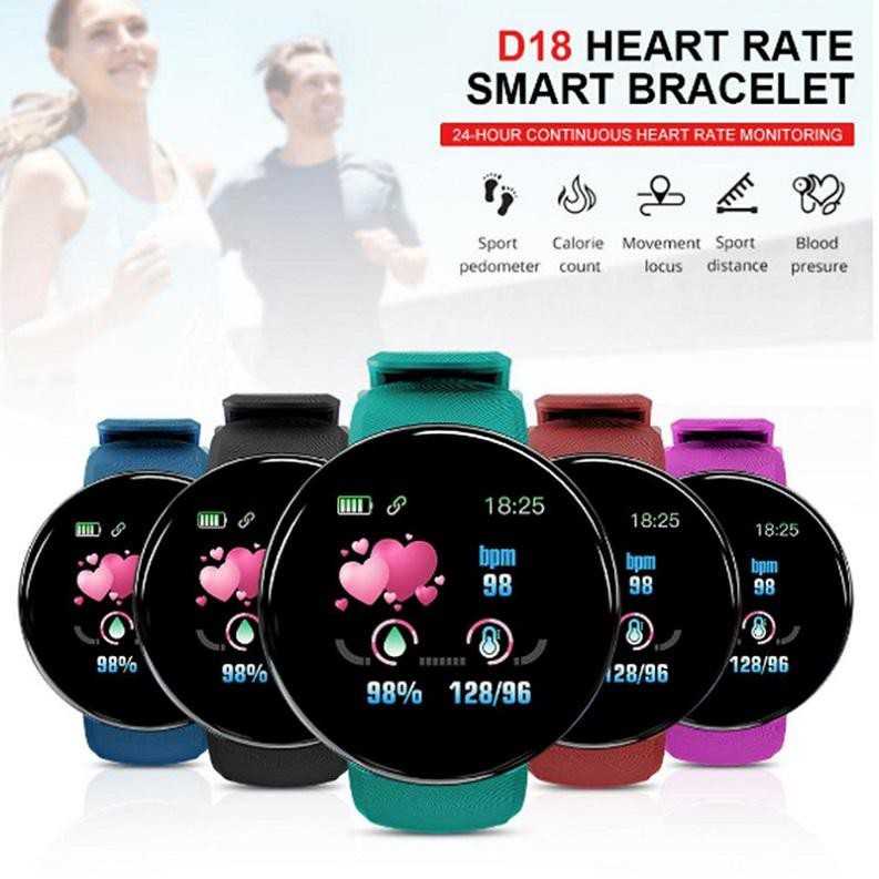 Smartwatch Jam Tangan Pintar Sport Fitness Tracker Heart Rate Blood Oxygen Original SKMEI- D18