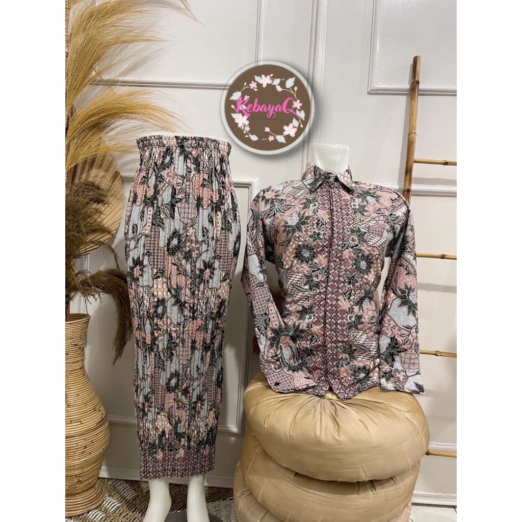 KQ> SET BATIK COUPLE MK PINK - BAJU BATIK COUPLE PASANGAN - KEMEJA BATIK COUPLE - KEMEJA BATIK PRIA 