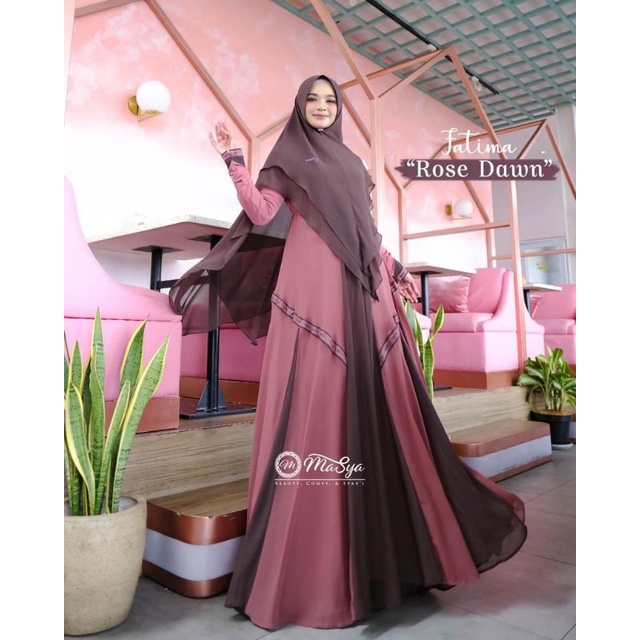 [MADENIA SYARI_MASYA] GAMIS SYARI TERBARU / DRESS SET PRINTING " FATIMA SET " BY MASYA