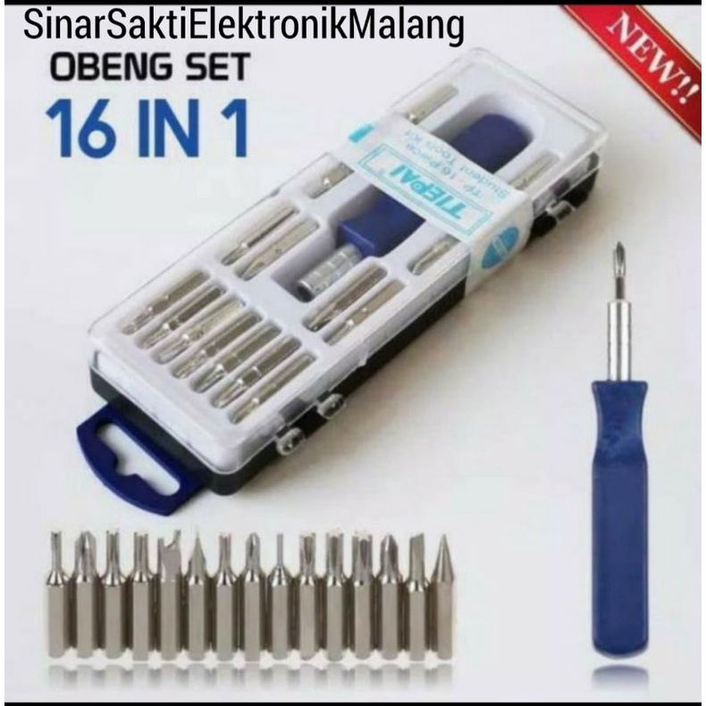 Obeng Set Multi 16 in 1 Screwdriver Handphone Elektronik 16in1 Tools