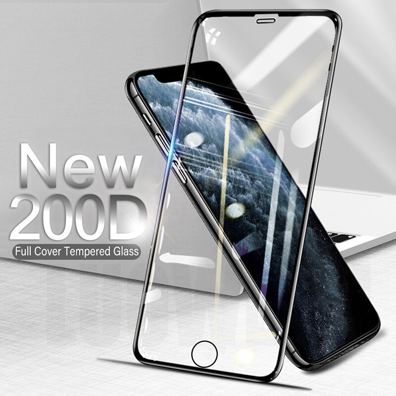 Pelindung Layar tempered glass 200D Untuk iPhone 6S 6 7 8 Plus SE 2020 SE 2022 XR X XS 11 12 13 Pro Max SE3