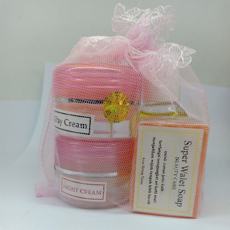 CREAM WALET HEEBAL PINK. POT PINK 4IN1