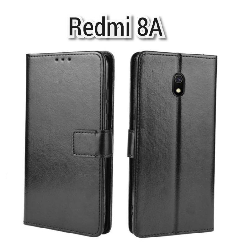 FLIP CASE DOMPET KULIT POLOS REDMI 8A