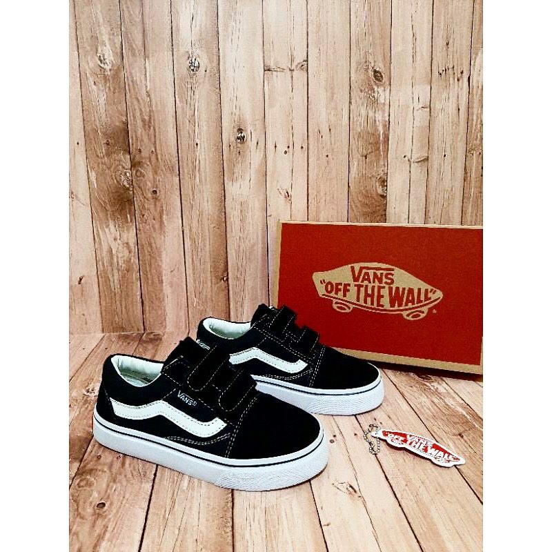 sepatu vans anak laki-laki perekat tanpa tali