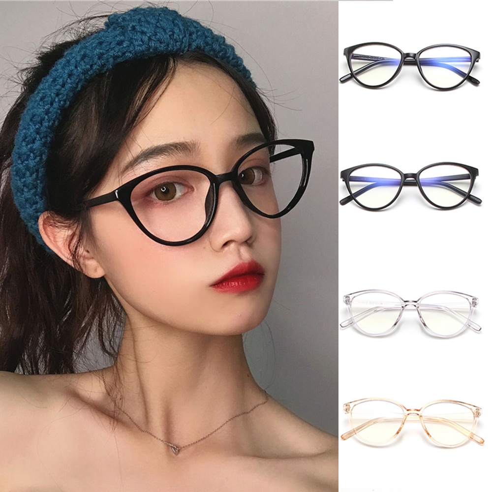 AZ235 [COD✔] Cod Kacamata Korea Wanita Kacamata Anti Radiasi Wanita Fashion Cat Eye Eyeglasses