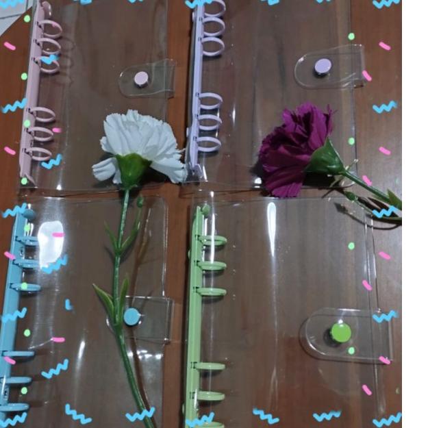 

Harga Bersahabat.. Binder A5 / A6 Cover PVC Transparan Tebal Jelly Case, Cover Warna, Besi Ring Warna & Polos / Clear Ring 6