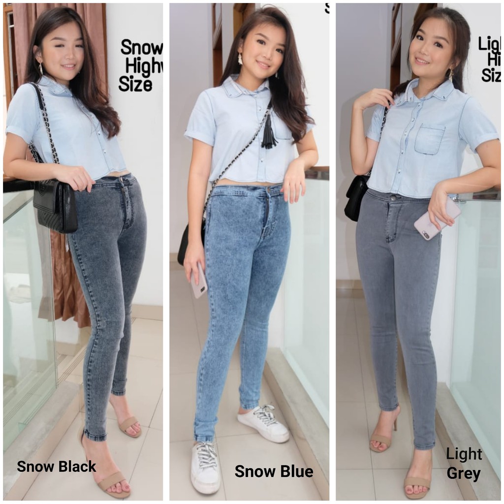 HIGHWAIST BASIC SOFT JEANS WANITA Kekinian Murah Reseller Dropship Aman