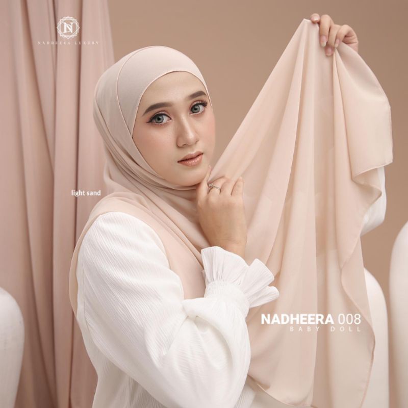 hijab jilbab pasmina polos ceruty baby doll original nadhera luxury ND 008 pasmina