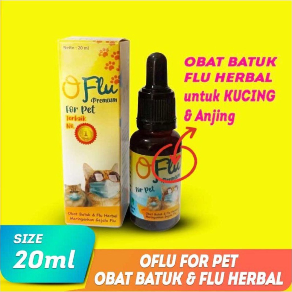 OFlu Obat Batuk &amp; Flu Herbal Kucing Anjing / OFlu Premium For Pet 20ml