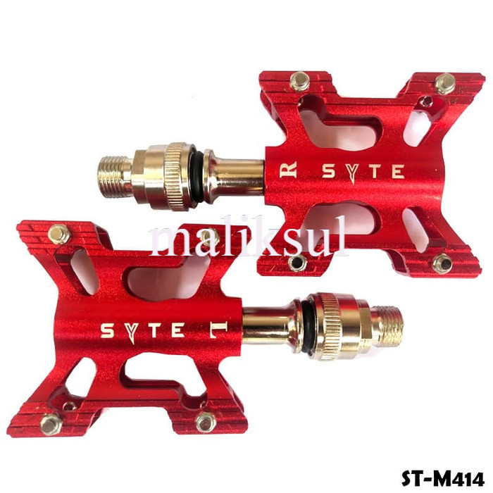 SYTE M414 PEDAL SEPEDA LIPAT QR QUICK RELEASE RED