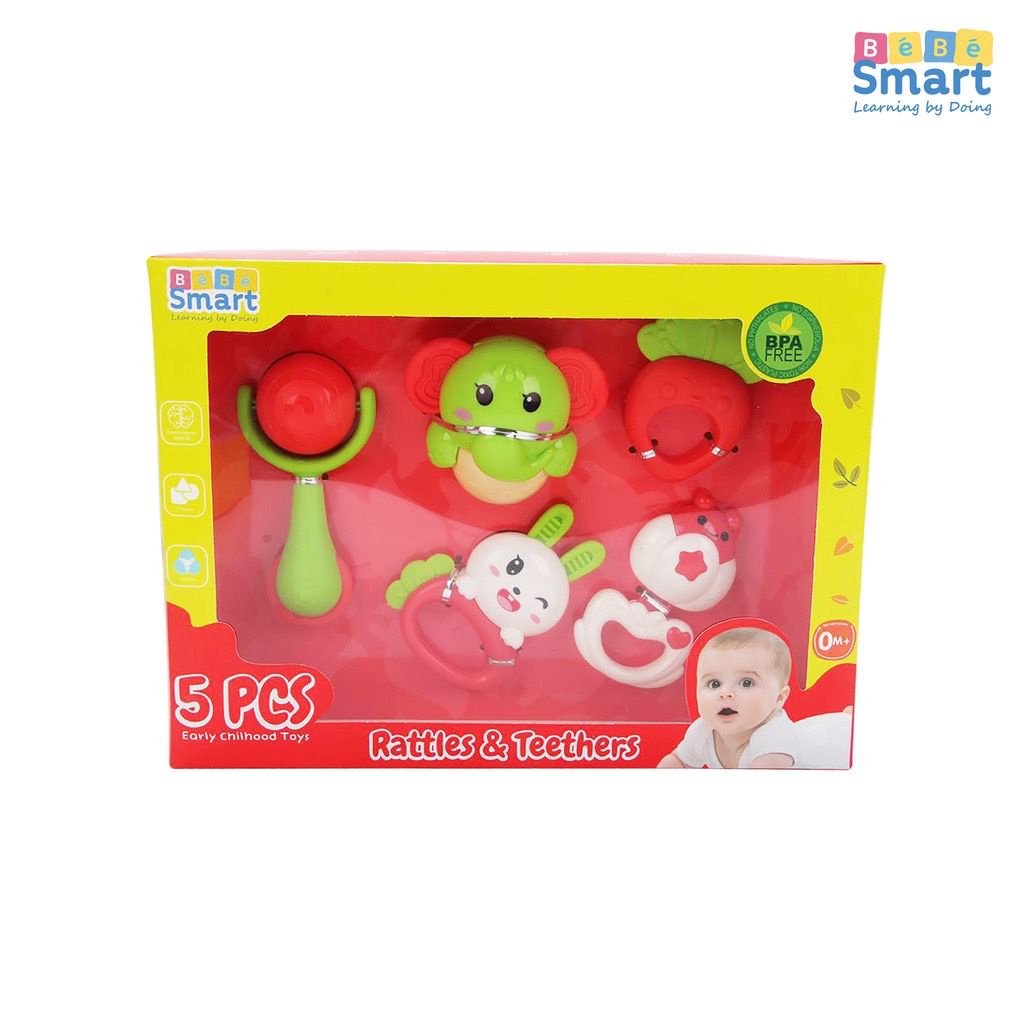 Bebe Smart Rettles &amp; Teether 5 set - Mainan Anak