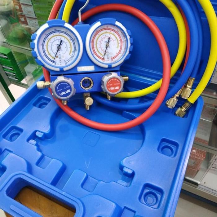 Testing Manifold double R410 R32 Value box Bok Ac Manifold gauge double